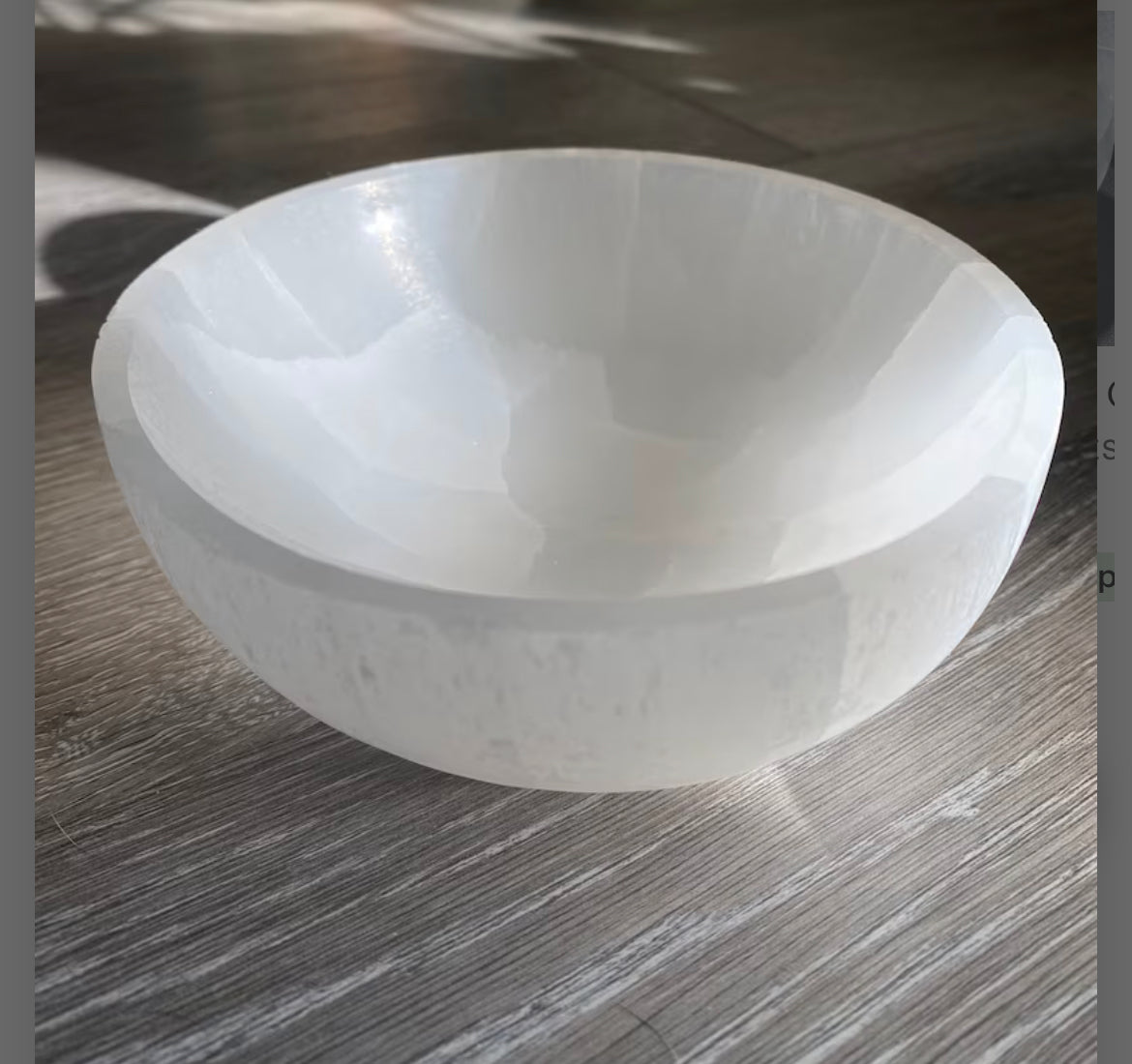 Selenite charging bowl and plate set